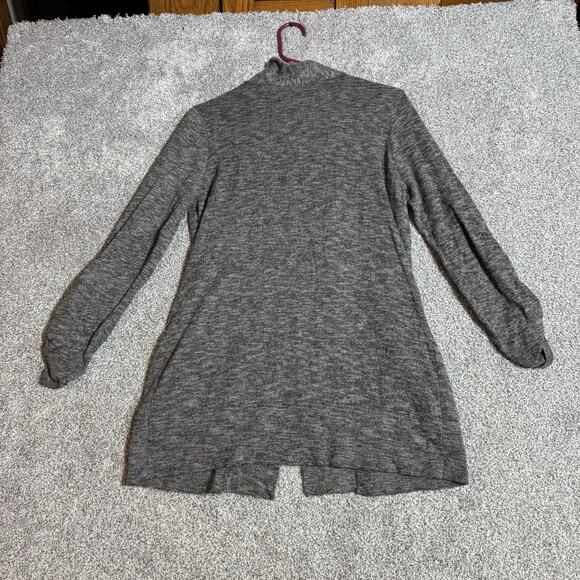 Lagenlook Cardigan Sweater Womens Large Open Front Roll Tab Sleeve Marled Knit - Picture 6 of 7